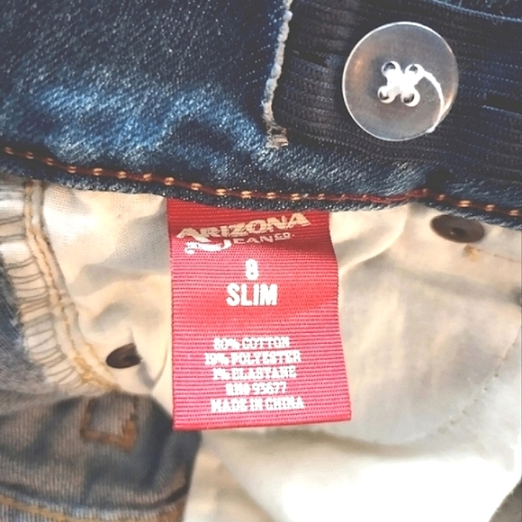 Arizona Jean Co Girls Classic Slim Skinny Light Wash Blue Denim Jeans Size 8 - Picture 7 of 8